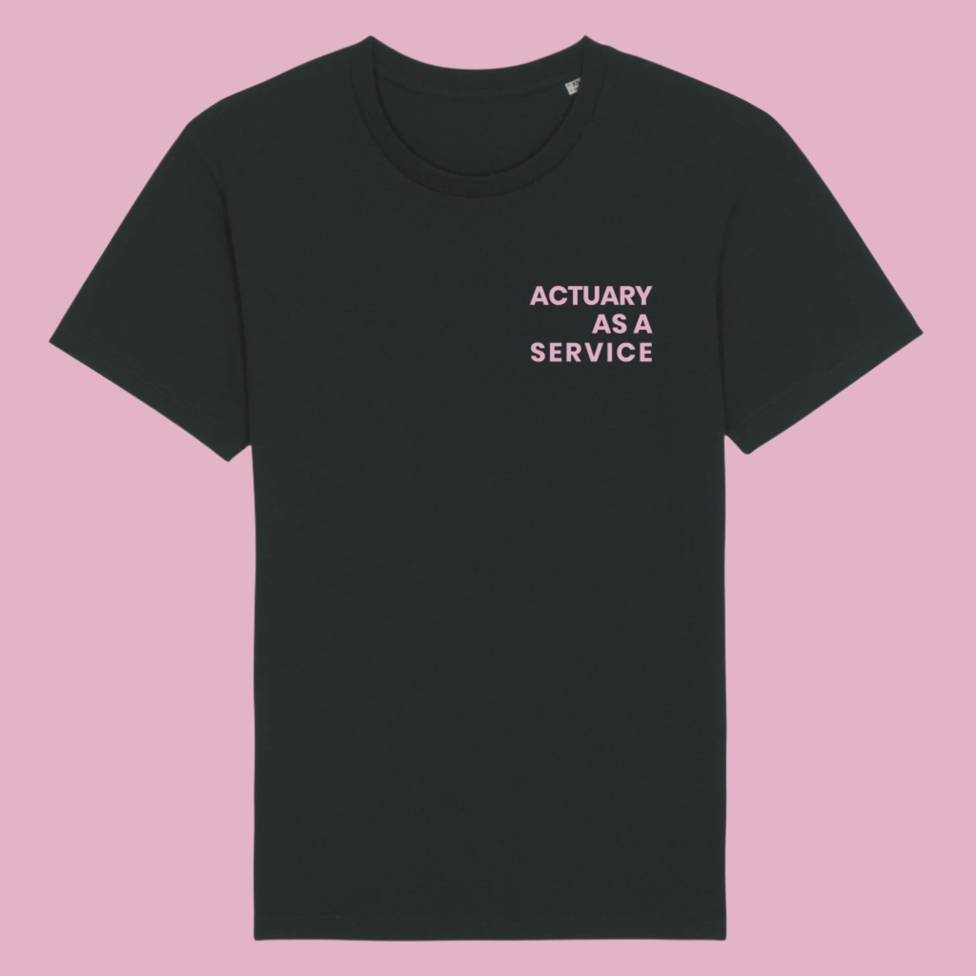 Actuary sort shirt med lyserødt print
