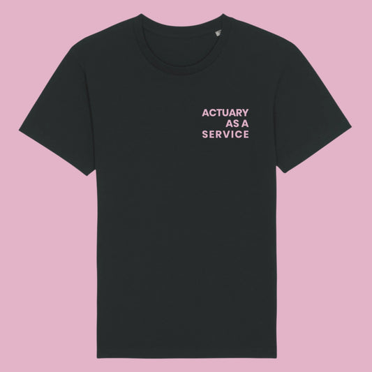 Actuary sort shirt med lyserødt print